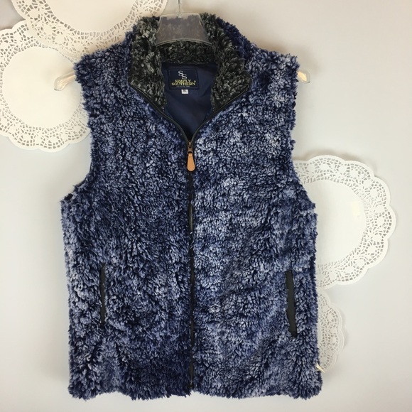 Simply Southern Jackets & Blazers - Simply Southern Blue Faux Fur Vest Sz XL